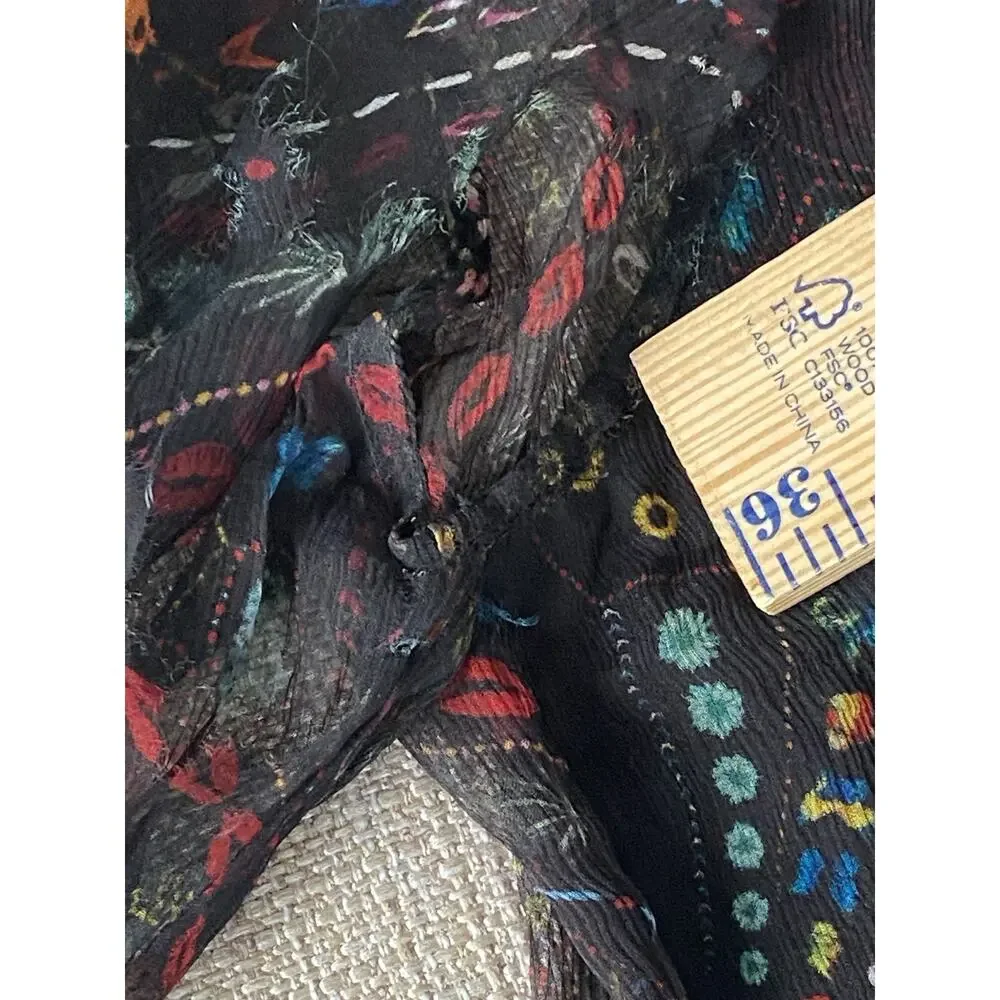 Zadig and Voltaire Deluxe Mid Length Silk Ranil Psyche Dress Size S - Picture 9 of 10